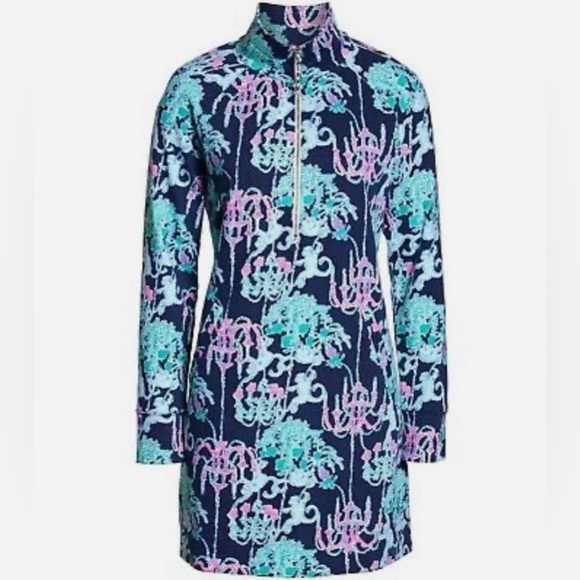 Lilly Pulitzer UPF 50+ Skipper Dress Pop Up Monkey Trouble Pockets 1/2 Zip 🧜♀️ - Picture 3 of 8